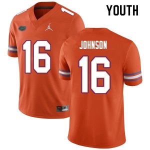 Youth Florida Gators #16 Tre'Vez Johnson NCAA Nike Orange Authentic Stitched College Football Jersey APP2262GH